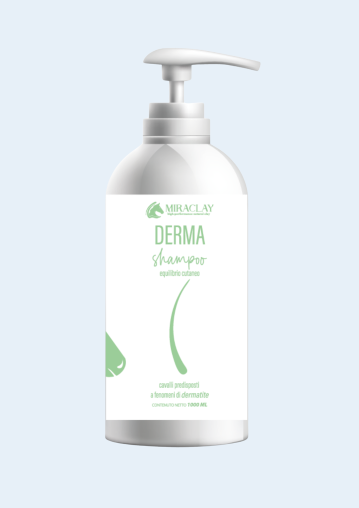 שמפו טיפולי טבעי לעור רגיש לסוסים Miraclay Shampoo Derma